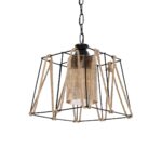 GLOBOSTAR® GATSBY 203-0007 Vintage Κρεμαστό Φωτιστικό Οροφής με Ντουί 1 x E27 AC 220-240V IP20 - Μαύρο & Μπεζ - Μ25 x Π25 x Υ25cm - Image 2