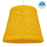 GLOBOSTAR® PLAYROOM 00998 Vintage Κρεμαστό Φωτιστικό Οροφής με Ντουί 1 x E27 AC 220-240V IP20 - Κίτρινο - Μ32 x Π32 x Υ27cm