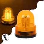 GloboStar® 85159 PRO Series Φάρος Σήμανσης Οχήματος Οδικής Βοήθείας για Αυτοκίνητα & Φορτηγά 6 Προγραμμάτων Φωτισμού STROBE LED 20W DC 10-30V Αδιάβροχος IP65 Πορτοκαλί - Image 2