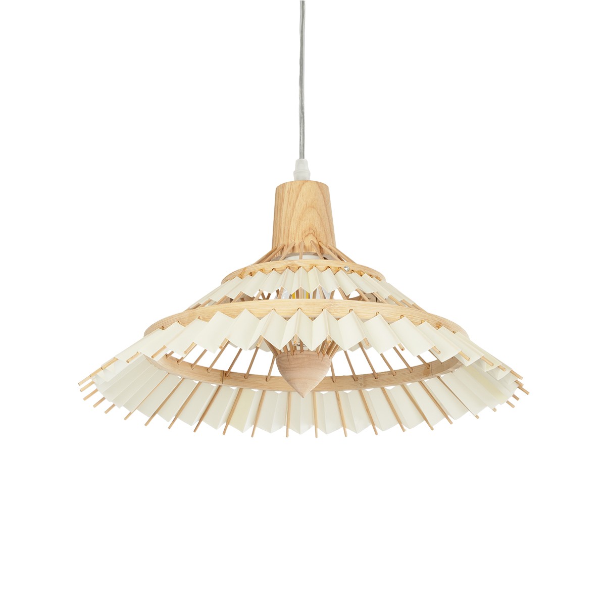 5951d4_999_0068_1 GLOBOSTAR® VENTALIA 999-0068 Boho Κρεμαστό Φωτιστικό Οροφής με Ντουί 1 x E27 AC 220-240V IP20 - Μπεζ - Μ40 x Π40 x Y23cm - Image 1