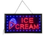 GloboStar® 75691 Φωτιστικό Ταμπέλα LED Ορθογώνια Σήμανσης ICE CREAM με Πρίζα AC 230V Μ48 x Π25 x Υ2cm - Image 2