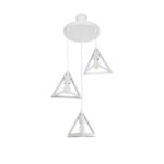 GLOBOSTAR® TRIANGLE 203-0164 Μοντέρνο Κρεμαστό Φωτιστικό Οροφής με Ντουί 3 x E27 AC 220-240V IP20 - Λευκό - Μ67 x Π67 x Υ50cm - Image 2