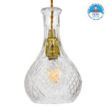 GLOBOSTAR® WHISKEY 01514 Vintage Κρεμαστό Φωτιστικό Οροφής με Ντουί 1 x E27 AC 220-240V IP20 - Διάφανο - Μ14 x Π14 x Υ23cm