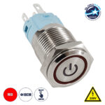 GLOBOSTAR® BUTTON 70771 Φωτιζόμενος Χωνευτός Διακόπτης On/Off LED AC 220-240V 1 x 3A 690W Max Αδιάβροχο IP65 Κόκκινο - Μ1.8 x Π1.8 x Υ2cm - Image 4