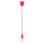 GLOBOSTAR® CABLITO 61551 Μοντέρνο Κρεμαστό Φωτιστικό Οροφής με Ντουί 1 x E27 AC 220-240V IP20 - Κόκκινο - Μ4 x Π4 x Υ110cm - Image 2