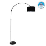 GLOBOSTAR® IMPERIAL 01587 Μοντέρνο Επιδαπέδιο Φωτιστικό με Ντουί 1 x E27 AC 220-240V IP20 - Μαύρο - Μ100 x Π34 x Υ187cm