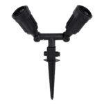 GloboStar® GRASEDO 61614 Καρφωτή Βάση Κήπου με 2 Ντουί E27 για Λάμπες Σποτ PAR38 - Αδιάβροχη IP67 - Υψηλής Αντοχής ABS - VDE Certified - Μ25 x Π7.5 x Υ43.5cm - Μαύρο - 5 Years Warranty - Image 2