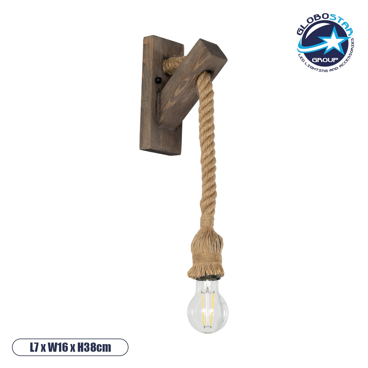 5c43d5_00878_1 GLOBOSTAR® KENSI 00878 Boho Φωτιστικό Τοίχου - Απλίκα με Ντουί 1 x E27 AC 220-240V IP20 - Καφέ & Μπεζ - Μ7 x Π15 x Υ38cm - Image 1