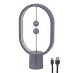 GloboStar® 76545 Επιτραπέζιο Φωτιστικό Πορτατίφ LED 15W 1500lm 360° DC 5V IP20 Θερμό Λευκό 2700K Γκρι & Λευκό Πλαστικό - Μ14 x Π5.5 x Υ24.8cm - 2 Xρόνια Εγγύηση - Image 2