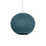 GLOBOSTAR® SOLEI 205-0012 Boho Κρεμαστό Φωτιστικό Οροφής με Ντουί 1 x E27 AC 220-240V IP20 - Τιρκουάζ - M20 x Π20 x Υ25cm - Image 2