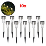 GloboStar® 71521-10 ΣΕΤ 10 Τεμαχίων Αυτόνομα Ηλιακά Φωτιστικά LED SMD 1W 40lm με Ενσωματωμένη Μπαταρία 600mAh - Φωτοβολταϊκό Πάνελ με Αισθητήρα Ημέρας-Νύχτας Αδιάβροχο IP65 Φανάρι Κήπου Στρογγυλό Θερμό Λευκό 2700K - Image 2