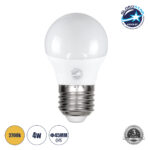 GLOBOSTAR® SPHERE 60020 Λάμπα E27 G45 LED 4W 376lm 260° AC 220-240V IP20 Θερμό Λευκό 2700K - Lumileds SMD Chip - Λευκό Γαλακτερό - Μ4.5 x Π4.5 x Υ7.8cm - 3 Χρόνια Εγγύηση
