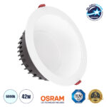 GLOBOSTAR® PANELCO 60194 Χωνευτό Downlight Panel Οροφής LED 42W 5250lm 60° AC 220-240V IP20 Ψυχρό Λευκό 6000K - Osram COB Chip & TÜV SÜD Driver - Λευκό Γαλακτερό - Μ22 x Π22 x Υ9.5cm / Q20cm - 5 Χρόνια Εγγύηση