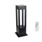 GLOBOSTAR® HONEYBEE 90537 Φωτιστικό Κολωνάκι Κήπου LED 10W 500lm 120° με Ενσωματωμένο Φωτοβολταϊκό Panel 6V 2W & Επαναφορτιζόμενη Μπαταρία Li-ion 3.2V 4000mAh με Αισθητήρα Ημέρας-Νύχτας Αδιάβροχο IP65 Ψυχρό Λευκό 6000K - Γκρι Ανθρακί - Μ20 x Π20 x Υ60cm - 2 Χρόνια Εγγύηση - Image 2