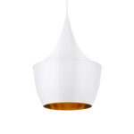 GLOBOSTAR® SHANGHAI 01026-A Μοντέρνο Κρεμαστό Φωτιστικό Οροφής με Ντουί 1 x E27 AC 220-240V IP20 - Λευκό & Χρυσό - Μ24 x Π24 x Υ30cm - Image 2
