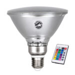 GLOBOSTAR® GARDENPAR 60233 Σποτ E27 PAR38 Σκληρού Υάλου με IR Ασύρματο Χειριστήριο LED 18W 900lm 60° AC 220-240V Αδιάβροχο IP65 Πολύχρωμο RGB Dimmable - Μ12 x Π12 x Υ13cm - 3 Χρόνια Εγγύηση - Image 3