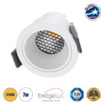 GLOBOSTAR® PLUTO-S 60249 Χωνευτό Downlight Σποτ με Honeycomb Anti Glare Reflector LED 7W 875lm 38° AC 220-240V IP20 Θερμό Λευκό 2700K - Bridgelux COB Chip & TÜV SÜD Driver - Λευκό Ματ - Μ6.4 x Π6.4 x Υ4.9cm / Q5.5cm - 5 Χρόνια Εγγύηση