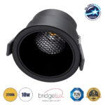 GLOBOSTAR® PLUTO-M 60257 Χωνευτό Downlight Σποτ με Honeycomb Anti Glare Reflector LED 10W 1250lm 38° AC 220-240V IP20 Θερμό Λευκό 2700K - Bridgelux COB Chip & TÜV SÜD Driver - Μαύρο Ματ - Μ8.4 x Π8.4 x Υ5.9cm / Q7.5cm - 5 Χρόνια Εγγύηση