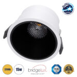 GLOBOSTAR® PLUTO-B 60259 Χωνευτό Downlight Σποτ με Honeycomb Anti Glare Reflector LED 15W 1875lm 38° AC 220-240V IP20 Θερμό Λευκό 2700K - Bridgelux COB Chip & TÜV SÜD Driver - Λευκό & Μαύρο Ματ - Μ10.4 x Π10.4 x Υ6.5cm / Q9.5cm - 5 Χρόνια Εγγύηση