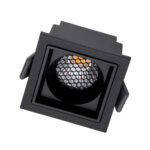 GLOBOSTAR® PLUTO-S 60269 Χωνευτό Downlight Σποτ με Honeycomb Anti Glare Reflector LED 7W 875lm 38° AC 220-240V IP20 Θερμό Λευκό 2700K - Bridgelux COB Chip & TÜV SÜD Driver - Μαύρο Ματ - Μ6.4 x Π6.4 x Υ4.9cm / Q5.5 x 5.5cm - 5 Χρόνια Εγγύηση - Image 3