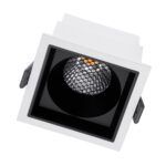 GLOBOSTAR® PLUTO-M 60271 Χωνευτό Downlight Σποτ με Honeycomb Anti Glare Reflector LED 10W 1250lm 38° AC 220-240V IP20 Θερμό Λευκό 2700K - Bridgelux COB Chip & TÜV SÜD Driver - Λευκό & Μαύρο Ματ - Μ8.4 x Π8.4 x Υ5.9cm / Q7.5 x 7.5cm - 5 Χρόνια Εγγύηση - Image 3