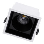 GLOBOSTAR® PLUTO-B 60276 Χωνευτό Downlight Σποτ με Honeycomb Anti Glare Reflector LED 15W 1950lm 38° AC 220-240V IP20 Φυσικό Λευκό 4500K - Bridgelux COB Chip & TÜV SÜD Driver - Λευκό & Μαύρο Ματ - Μ10.4 x Π10.4 x Υ6.5cm / Q9.5 x 9.5cm - 5 Χρόνια Εγγύηση - Image 3