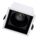 GLOBOSTAR® PLUTO-B 60277 Χωνευτό Downlight Σποτ με Honeycomb Anti Glare Reflector LED 15W 1875lm 38° AC 220-240V IP20 Θερμό Λευκό 2700K - Bridgelux COB Chip & TÜV SÜD Driver - Λευκό & Μαύρο Ματ - Μ10.4 x Π10.4 x Υ6.5cm / Q9.5 x 9.5cm - 5 Χρόνια Εγγύηση - Image 3