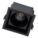 GLOBOSTAR® PLUTO-B 60281 Χωνευτό Downlight Σποτ με Honeycomb Anti Glare Reflector LED 15W 1875lm 38° AC 220-240V IP20 Θερμό Λευκό 2700K - Bridgelux COB Chip & TÜV SÜD Driver - Μαύρο Ματ - Μ10.4 x Π10.4 x Υ6.5cm / Q9.5 x 9.5cm - 5 Χρόνια Εγγύηση - Image 3