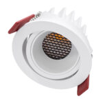 GLOBOSTAR® LEO-R 60285 Χωνευτό Κινούμενο Downlight Σποτ με Honeycomb Anti Glare Reflector LED 10W 1250lm 38° AC 220-240V IP20 Θερμό Λευκό 2700K - Bridgelux COB Chip & TÜV SÜD Driver - Λευκό Ματ - Μ8.5 x Π8.5 x Υ6.6cm / Q7.5cm - 5 Χρόνια Εγγύηση - Image 3