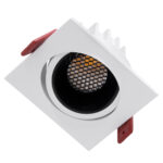GLOBOSTAR® LEO-SQ 60288 Χωνευτό Κινούμενο Downlight Σποτ με Honeycomb Anti Glare Reflector LED 10W 1300lm 38° AC 220-240V IP20 Φυσικό Λευκό 4500K - Bridgelux COB Chip & TÜV SÜD Driver - Λευκό & Μαύρο Ματ - Μ8.5 x Π8.5 x Υ6.6cm / Q7.5 x 7.5cm - 5 Χρόνια Εγγύηση - Image 3