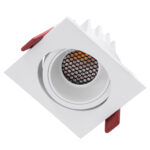 GLOBOSTAR® LEO-SQ 60291 Χωνευτό Κινούμενο Downlight Σποτ με Honeycomb Anti Glare Reflector LED 10W 1250lm 38° AC 220-240V IP20 Θερμό Λευκό 2700K - Bridgelux COB Chip & TÜV SÜD Driver - Λευκό Ματ - Μ8.5 x Π8.5 x Υ6.6cm / Q7.5 x 7.5cm - 5 Χρόνια Εγγύηση - Image 3