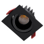 GLOBOSTAR® LEO-SQ 60292 Χωνευτό Κινούμενο Downlight Σποτ με Honeycomb Anti Glare Reflector LED 10W 1300lm 38° AC 220-240V IP20 Φυσικό Λευκό 4500K - Bridgelux COB Chip & TÜV SÜD Driver - Μαύρο Ματ - Μ8.5 x Π8.5 x Υ6.6cm / Q7.5 x 7.5cm - 5 Χρόνια Εγγύηση - Image 3