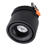 GLOBOSTAR® OMEGA-R 60296 Χωνευτό Κινούμενο Downlight Σποτ LED 12W 1560lm 36° AC 220-240V IP20 Φυσικό Λευκό 4500K - Bridgelux COB Chip & TÜV SÜD Driver - Μαύρο Ματ - Μ10 x Π10 x Υ8.2cm / Q9cm - 5 Χρόνια Εγγύηση - Image 3