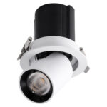 GLOBOSTAR® VIRGO-S 60303 Χωνευτό Κινούμενο Downlight Σποτ LED 7W 875lm 36° AC 220-240V IP20 Θερμό Λευκό 2700K - Bridgelux COB Chip & TÜV SÜD Driver - Λευκό & Μαύρο Ματ - Μ9 x Π9 x Υ9cm / Q7.8cm - 5 Χρόνια Εγγύηση - Image 3