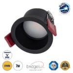 GLOBOSTAR® IP 60343 Χωνευτό Downlight Σποτ Μπάνιου & WC LED 7W 700lm 45° AC 220-240V Αδιάβροχο IP44 Θερμό Λευκό 2700K - Lumileds SMD Chip & TÜV SÜD Driver - Μαύρο Ματ - Μ6.6 x Π6.6 x Υ5.3cm / Q5.5cm - 5 Χρόνια Εγγύηση