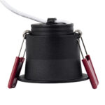 GLOBOSTAR® IP 60343 Χωνευτό Downlight Σποτ Μπάνιου & WC LED 7W 700lm 45° AC 220-240V Αδιάβροχο IP44 Θερμό Λευκό 2700K - Lumileds SMD Chip & TÜV SÜD Driver - Μαύρο Ματ - Μ6.6 x Π6.6 x Υ5.3cm / Q5.5cm - 5 Χρόνια Εγγύηση - Image 5