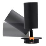 GLOBOSTAR® LEO 60350 Χωνευτό Κινούμενο Φωτιστικό Downlight Σποτ με Ντουί 1 x GU10 AC 220-240V IP20 - Μαύρο Ματ - Μ9 x Π9 x Υ17cm / Q7cm - Image 3