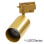 GLOBOSTAR® LEO 60357 Κινούμενο Φωτιστικό Σποτ Ράγας με Ντουί 1 x GU10 AC 220-240V IP20 - Χρυσό Πλατίνα - Μ6 x Π6 x Υ19cm - Image 2