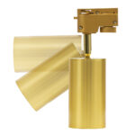 GLOBOSTAR® LEO 60357 Κινούμενο Φωτιστικό Σποτ Ράγας με Ντουί 1 x GU10 AC 220-240V IP20 - Χρυσό Πλατίνα - Μ6 x Π6 x Υ19cm - Image 3