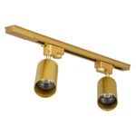 GLOBOSTAR® LEO 60358 Μοντέρνο Φωτιστικό Οροφής με Ντουί 2 x GU10 AC 220-240V IP20 - Χρυσό Πλατίνα - Μ50.5 x Π6 x Υ20cm - Image 5