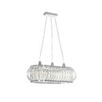 GLOBOSTAR® RAZIA 201-0101 Vintage Κρεμαστό Φωτιστικό Οροφής με Ντουί 3 x E27 AC 220-240V IP20 - Ασημί & Διάφανο - Μ60 x Π30 x Υ25cm - Image 2