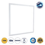 GLOBOSTAR® FRAMELIN 60370 Χωνευτό Panel Οροφής 60x60 LED 48W 5280lm 120° CRI≥85Ra UGR<19 AC 220-240V IP20 Θερμό Λευκό 2700K - Lumileds SMD Chip & TÜV SÜD Driver - Λευκό Γαλακτερό - Μ60 x Π60 x Υ1.5cm / Q56 x 56cm - 5 Χρόνια Εγγύηση
