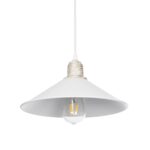 GLOBOSTAR® FERRO 203-0083 Μοντέρνο Κρεμαστό Φωτιστικό Οροφής με Ντουί 1 x E27 AC 220-240V IP20 - Λευκό & Χρυσό - Μ30 x Π30 x Υ15cm - Image 2