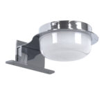 GLOBOSTAR® KIARA 60402 Μοντέρνο Φωτιστικό Τοίχου - Απλίκα Καθρέπτη Μπάνιου LED 5W 560lm 120° AC 220-240V IP44 Φυσικό Λευκό 4500K - Lumileds SMD Chip & TÜV SÜD Driver - Νίκελ Χρώμιο & Λευκό - Μ10 x Π13 x Υ3cm - 3 Χρόνια Εγγύηση - Image 3