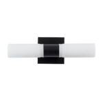 GLOBOSTAR® ANAIS 60408 Μοντέρνο Φωτιστικό Τοίχου - Απλίκα Καθρέπτη Μπάνιου με Ντουί 2 x G9 AC 220-240V IP44 - Μαύρο Ματ & Λευκό - Μ34 x Π12 x Υ11cm - Image 5