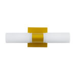 GLOBOSTAR® ANAIS 60409 Μοντέρνο Φωτιστικό Τοίχου - Απλίκα Καθρέπτη Μπάνιου με Ντουί 2 x G9 AC 220-240V IP44 - Χρυσό Βούρτσας & Λευκό - Μ34 x Π12 x Υ11cm - Image 5