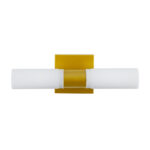 GLOBOSTAR® ANAIS 60409 Μοντέρνο Φωτιστικό Τοίχου - Απλίκα Καθρέπτη Μπάνιου με Ντουί 2 x G9 AC 220-240V IP44 - Χρυσό Βούρτσας & Λευκό - Μ34 x Π12 x Υ11cm - Image 6