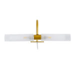 GLOBOSTAR® FLORA 60413 Μοντέρνο Φωτιστικό Τοίχου - Απλίκα Καθρέπτη Μπάνιου με Ντουί 2 x G9 AC 220-240V IP44 - Χρυσό & Λευκό - Μ31 x Π13 x Υ12cm - Image 3