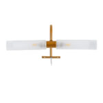 GLOBOSTAR® FLORA 60415 Μοντέρνο Φωτιστικό Τοίχου - Απλίκα Καθρέπτη Μπάνιου με Ντουί 2 x G9 AC 220-240V IP44 - Χάλκινο & Λευκό - Μ31 x Π13 x Υ12cm - Image 2