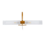 GLOBOSTAR® FLORA 60415 Μοντέρνο Φωτιστικό Τοίχου - Απλίκα Καθρέπτη Μπάνιου με Ντουί 2 x G9 AC 220-240V IP44 - Χάλκινο & Λευκό - Μ31 x Π13 x Υ12cm - Image 3